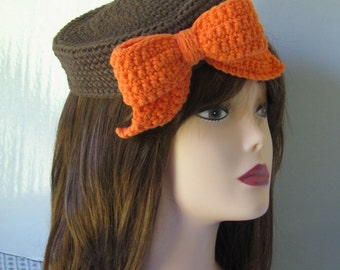 Jackie O. Fascinator Pillbox Hat Crochet Pattern PDF