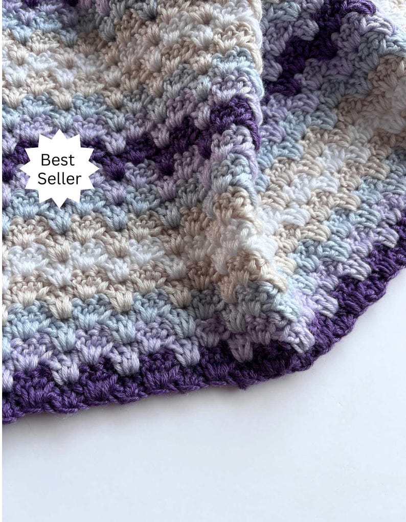 Easy Throw Crochet Pattern - Beginner Crochet Blanket Pattern - Baby Blanket Crochet Pattern - Spring Meadow Blanket image 1