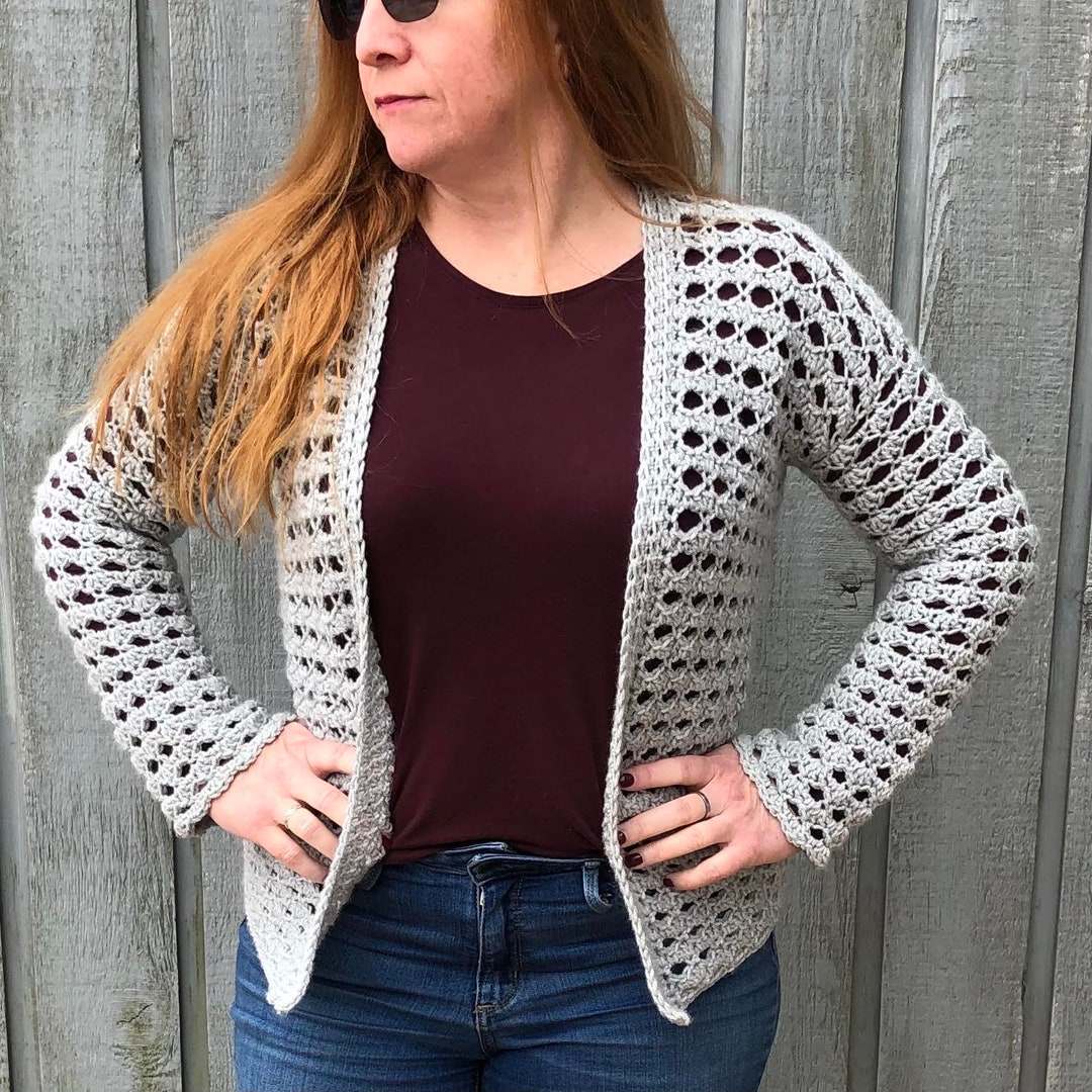 Openwork Cardigan Crochet Pattern: Easy Layering Sweater (PDF) - Etsy