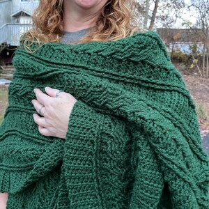Crochet Ruana Pattern: Emerald Isle Cable Blanket Wrap (PDF Pattern) - Etsy