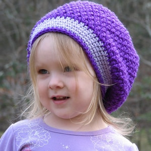 Slouch Crochet Pattern - Beret Crochet Pattern - Kids Slouch Pattern - Adult Hat Pattern PDF
