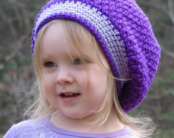 Slouch Crochet Pattern - Beret Crochet Pattern - Kids Slouch Pattern - Adult Hat Pattern PDF