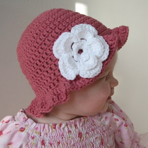 Baby Hat Crochet Pattern - Floppy Brim Sunhat - 3 sizes included PDF