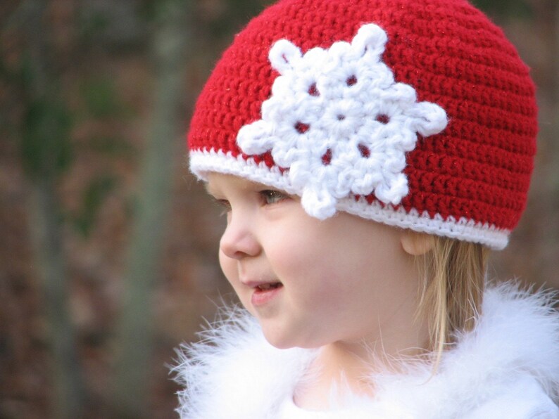 Snowflake Beanie Crochet Pattern 6 sizes included PDF image 1