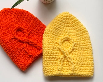 Chemo Hat Pattern - Warrior Ribbon Hat Crochet Pattern PDF