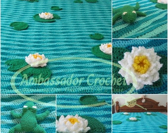 Frog Pond Crochet Afghan Pattern PDF