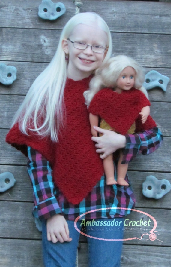 Crochet Pattern Girls Poncho Pattern Doll Poncho Crochet Poncho Pattern for Little Girls Etsy
