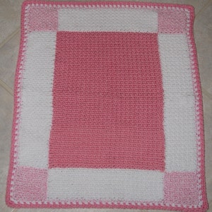 Large Gingham Square Baby Afghan Crochet Pattern PDF