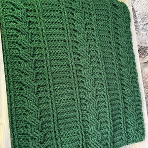Crochet Blanket Pattern - Afghan Crochet Pattern - Cables Blanket Crochet Pattern - Emerald Isle Blanket