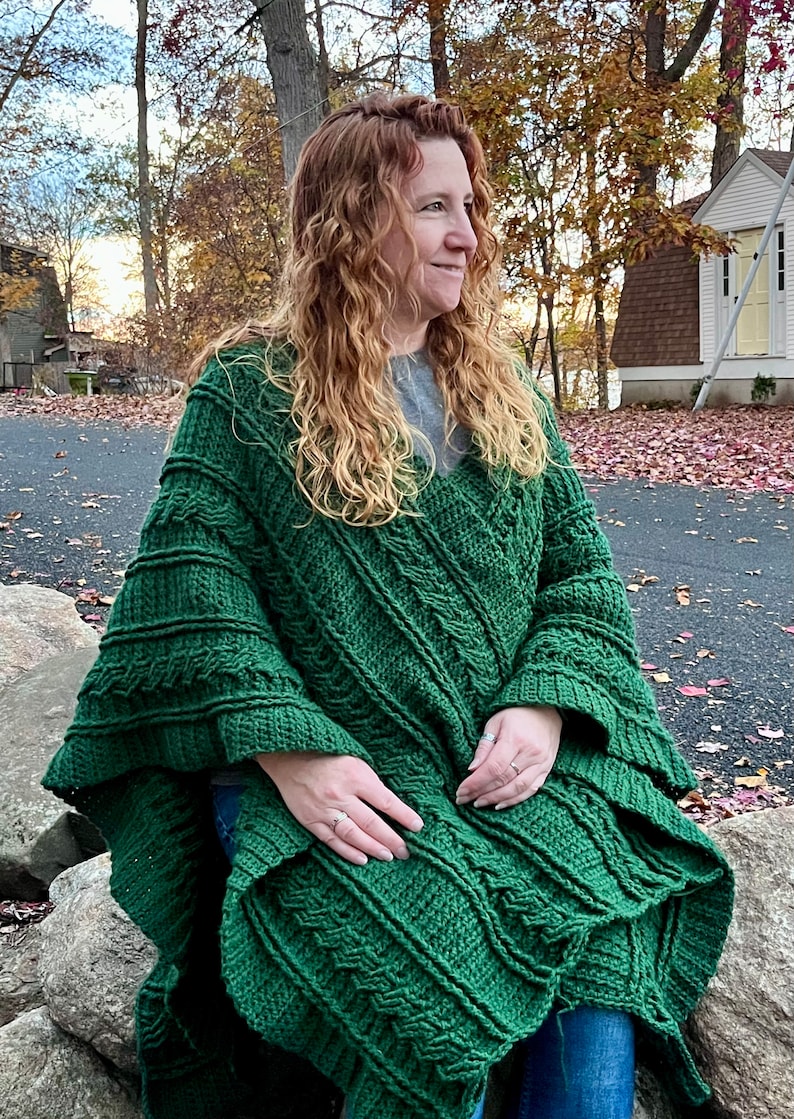 Crochet Ruana Pattern: Emerald Isle Cable Blanket Wrap (PDF Pattern) - Etsy