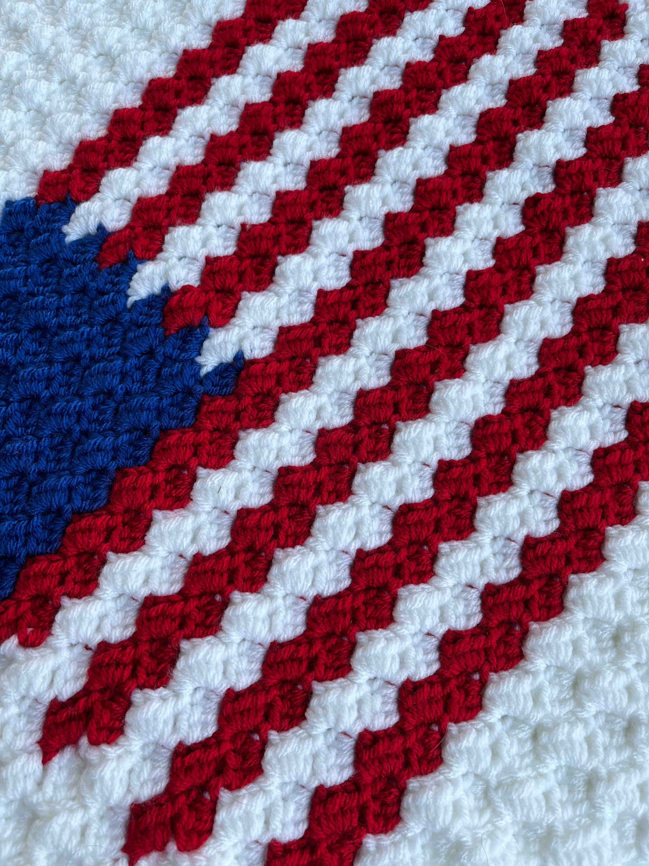 39 American Flag Crochet Patterns to Show Your Patriotic Style 19 American Flag C2C Crochet Blanket Square