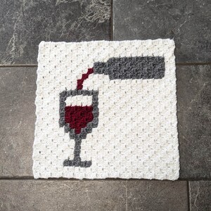 C2C Square Crochet Pattern National Wine Day Blanket Square Pattern Afghan square Holiday Collection image 5
