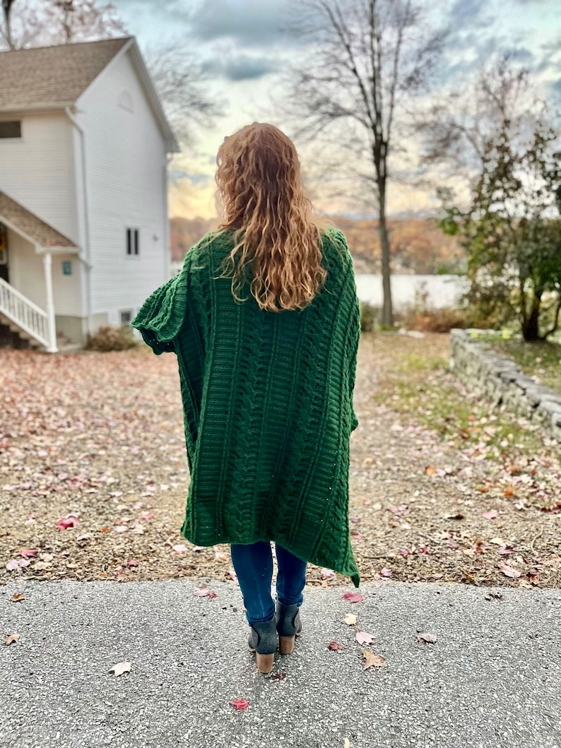 Crochet Ruana Pattern: Emerald Isle Cable Blanket Wrap (PDF Pattern) - Etsy