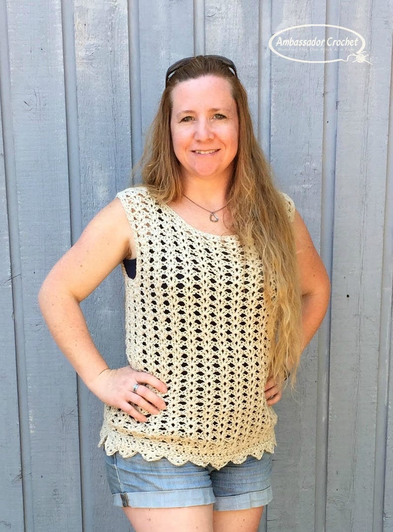 Ava Shell Tank Top Crochet Pattern Includes 9 Sizes | Etsy