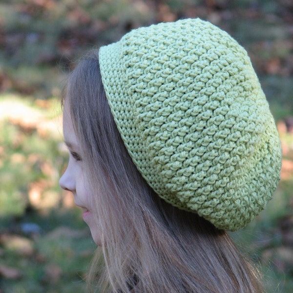 Slouchy Beret Hat Crochet Pattern 3 sizes included PDF 034