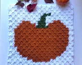 C2C Pumpkin Blanket Square Crochet Pattern - Pumpkin Pillow Square - Fall Pumpkin Square