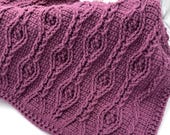 Peacock Vines Crochet Throw Pattern: Cable Blanket (PDF Download)