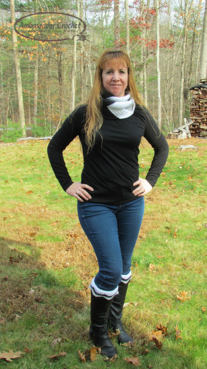 Chevron Crochet Pattern Infinity Scarf & Boot Cuffs PDF - Etsy