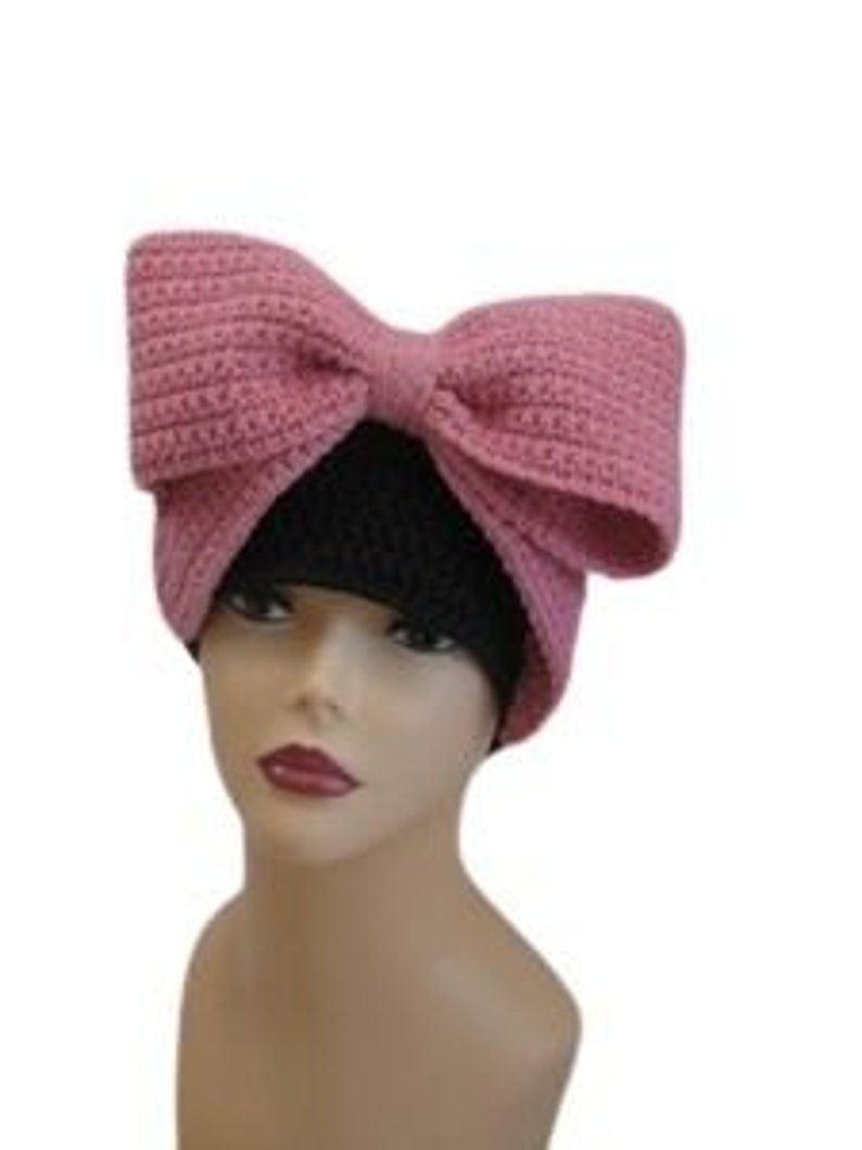 The Royal Bow Fascinator Crochet Pattern Beanie PDF image 2