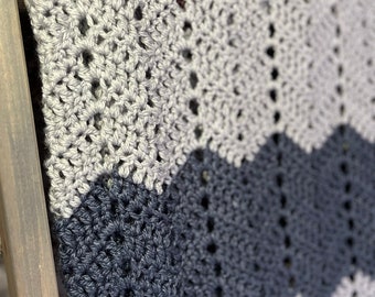 Easy Blanket Crochet Pattern - Ripple Crochet Throw - Ripple Blanket Pattern