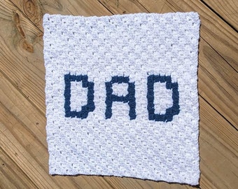 C2C Blanket Square Crochet Pattern - Dad Afghan Square Pattern - Father's Day Blanket Square - Holiday Collection