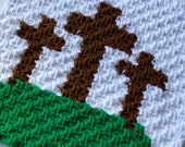 C2C Blanket Square Crochet Pattern - Easter Crosses Afghan Square Pattern - Cross Blanket Square