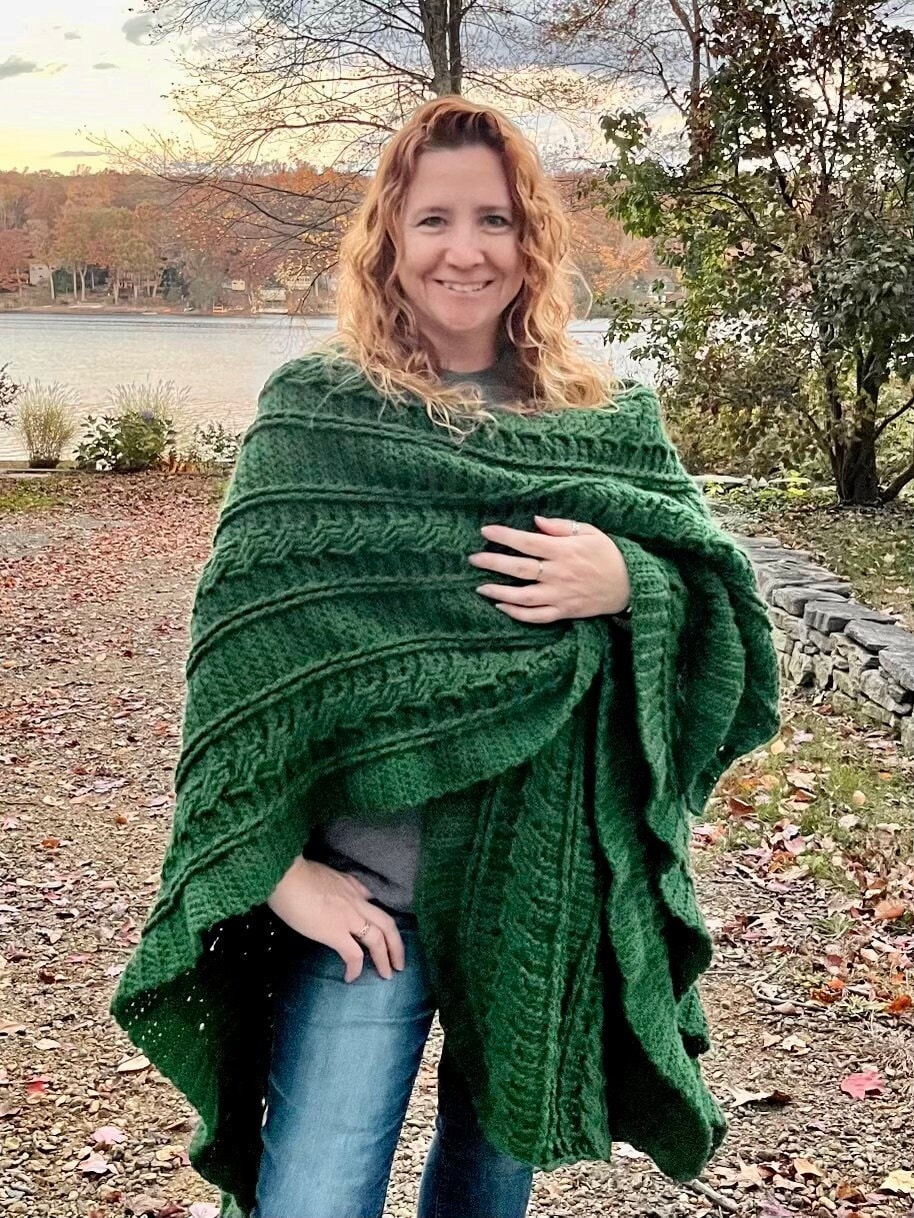 39 Crochet Green Patterns: Frogs, Avocados, Doilies, and Keychains 7 Crochet Ruana Pattern: Emerald Isle Cable Blanket Wrap