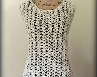 Ava Shell Tank Top Crochet Pattern - includes 9 sizes