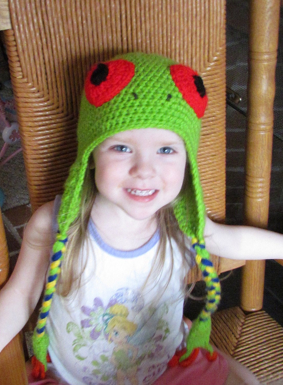 18 Frog Hat Crochet Patterns for Playful Animal Hats, Balaclavas, and Amigurumi Projects 6 Red Eyed Tree Frog Earflap Hat Crochet Pattern 6 sizes