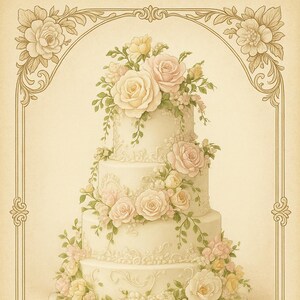 Grußkarten: Hochzeit, Dankeskarte, Hochzeitstorte, Hochzeitstorte, Viktorianisch, Vintage