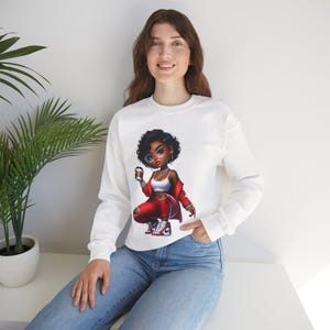 Chic Cartoon Sweatshirt | Trendy Graphic Pullover | Cozy Casual Wear | Cute Gift for Friends | Aesthetic Comfy Sweater