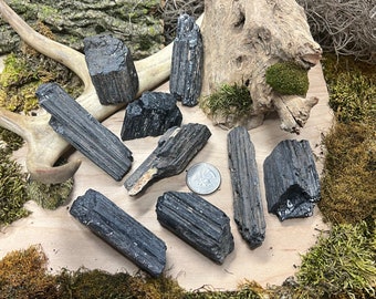 Black Tourmaline rough (small, random pull, listing is for one piece)