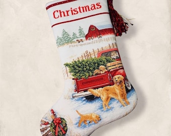 Christmas Stocking Winter Ride cross stitch winter pattern, 4 Seasons, Traditions, New Year PDF + XSD Saga pattern instant digital download