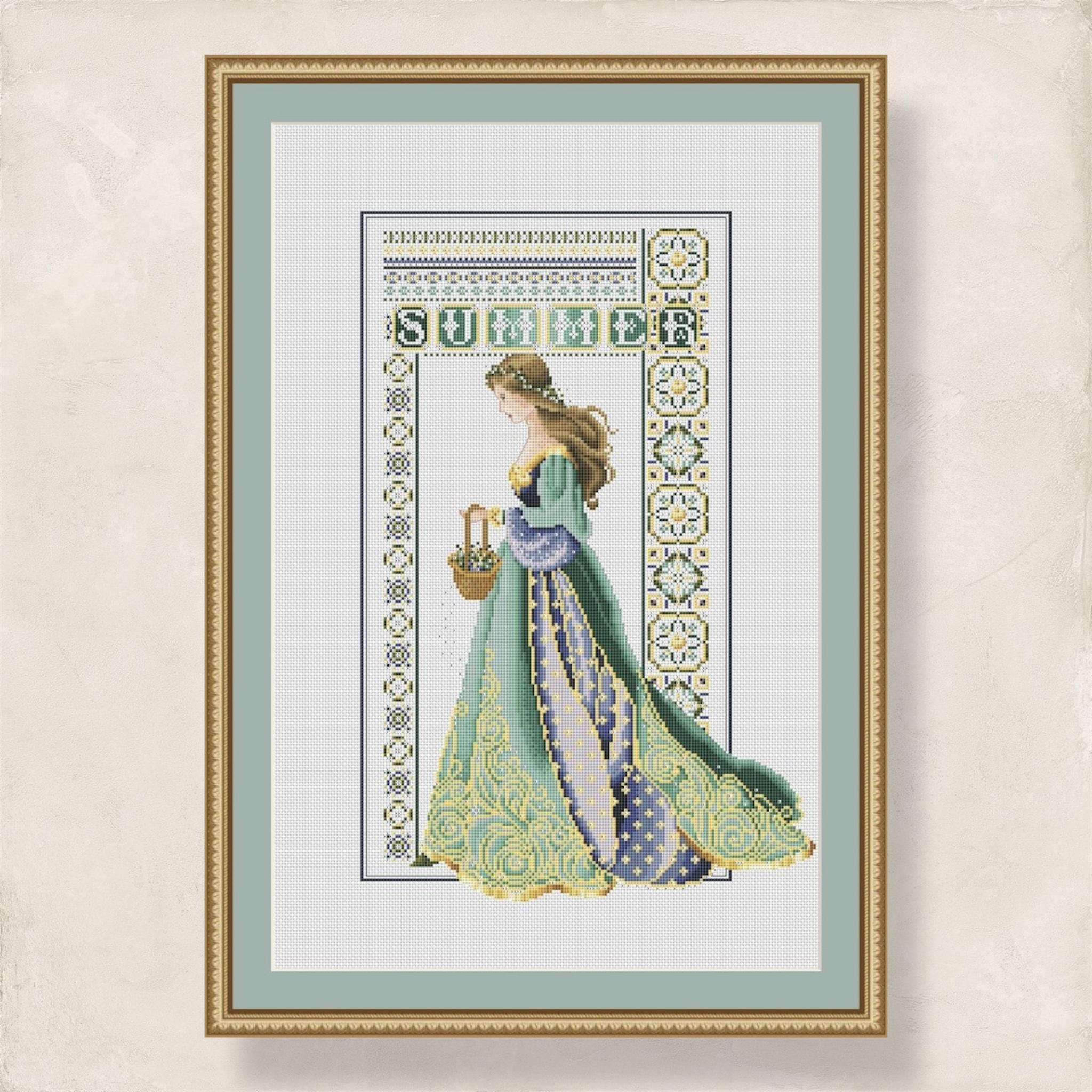 celtic embroidered dress 1993 Sparrow Dress Continuous Celtic Periwinkle OSFA main image 0