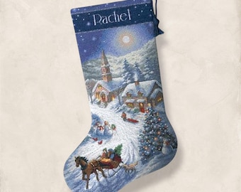 Christmas Stocking Christmas Wonderland cross stitch winter pattern, 4 Seasons, New Year PDF + XSD Saga pattern instant digital download