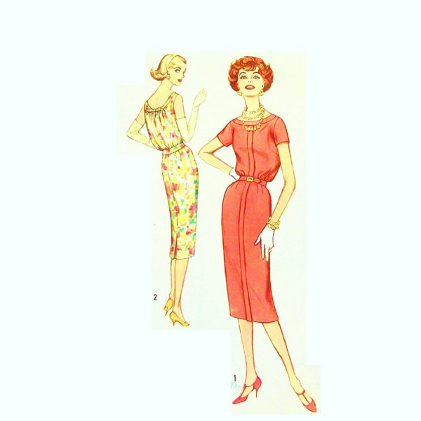 Vintage 1950s Slinky Dress Pattern Uncut Bust 34 Size 14 Simplicity 2526