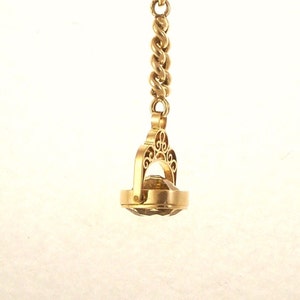 Antique 14k Rose Gold Chatelaine Natural Citrine Watch Fob Key Ring Keychain from Austria image 5