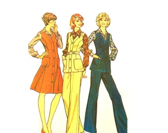 Vintage 1970s Complete Wardrobe Pattern Uncut Petite Plus Bust 40 42 Size 18.5 McCalls 4184