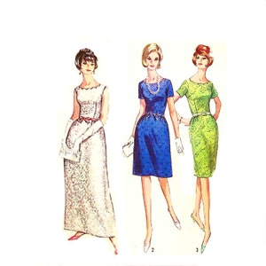 Vintage 1960s Evening Gown Pattern Uncut Size 12 Bust 32 Simplicity 6028 image 1