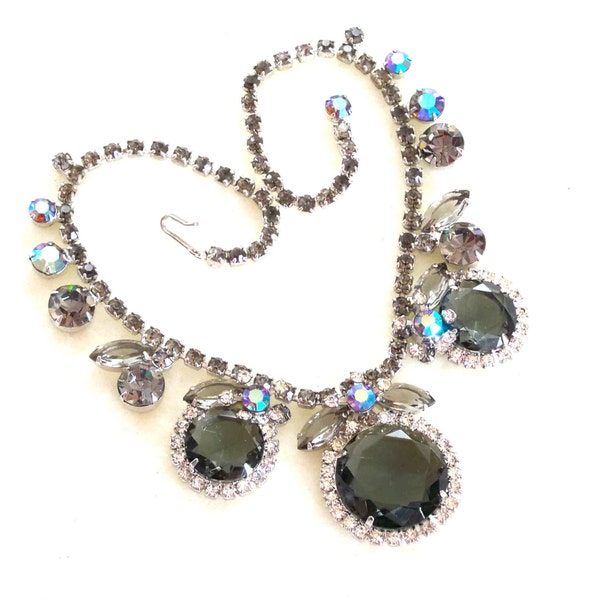 Vintage Juliana Necklace Aurora Borealis Runway Statement with FREE Bonus