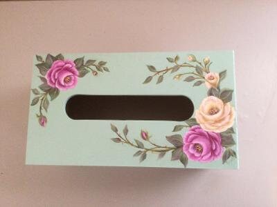 Tissue Box Hand Painted With Roses - Etsy