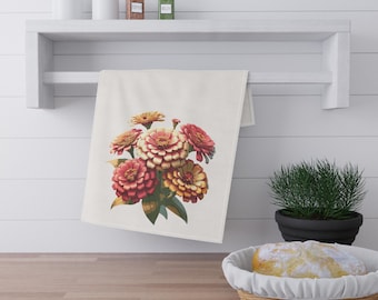 Paño de té con diseño de flores de verano para la decoración de la cocina.