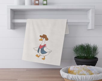 Paño de té con diseño de pato occidental para decoración de cocina.