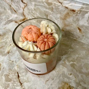 Herbstliche Dessertkerze / Kürbiskernkerze / Sojakerze / Süßer Herbstduft