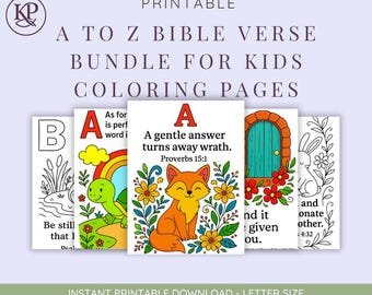A-Z Bible Verse Coloring Pages for Kids | Scripture Printables (PDF)