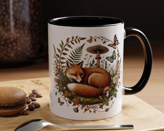 Sleeping Fox Wreath mug | Accent Coffee Mug