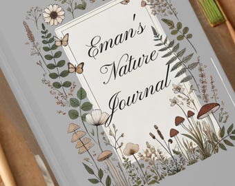 Diario de tapa dura inspirado en la naturaleza, cuaderno floral, diario de escritura, regalo para amantes de la naturaleza, diario ecológico