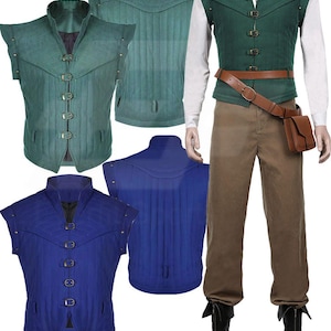 Flynn Rider Costume Tangled Inspired | Adult Anime Shirt Vest Pants Costume | Anime Cosplay Outfits | Tangled Halloween Gift