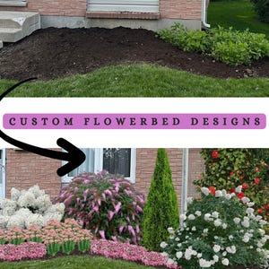 Small Custom Flower Bed Design | Personalized Landscape Plan for Your Home | Digital Garden Layout