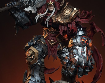 Wojna – z gry Darksiders | 32 cm – 47 cm | Figurka fanowska | Wydruk 3D | Malowane ręcznie